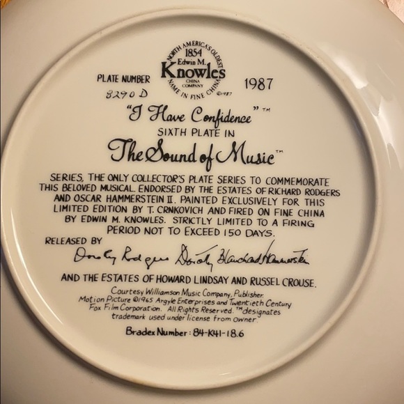 Knowles sound of music “I have confidence” plate - Picture 2 of 4